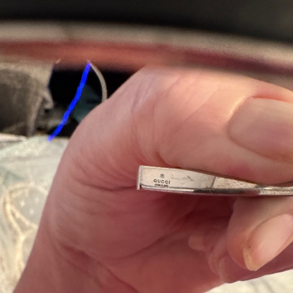 Gucci Silver and Black Leather Bracelet - Picture 4 of 4